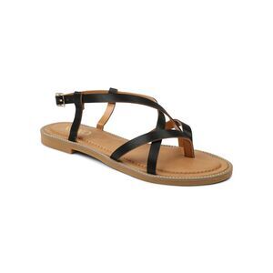 XOXO Womens Black 1/2 Heel Thong Sandals Maury Block Heel Slingback Sandal 7.5 M
